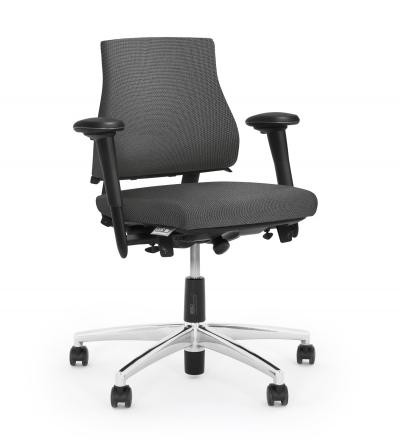 ESD Office Chair AES 2.1 Medium High Backrest Chair Grey Fabric ESD Hard Castors BMA Axia 2.1 Office Chairs Flokk - 530-2.1.ON-3AZ-AP-GLOBAL-ESD-GRE-HC